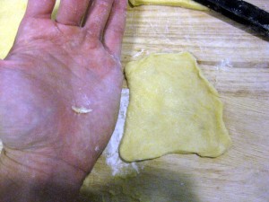 cut out dough rectangle