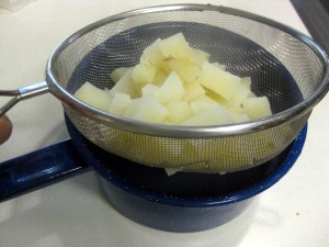 strained potatoes