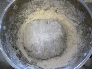 dough formed into a ball before rising