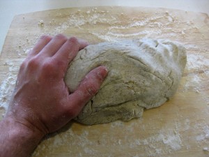 forming dough into a loaf