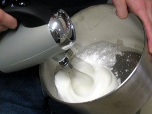 whipping egg whites with a mixer