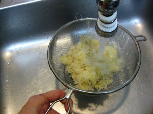 washing sauerkraut