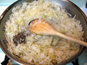 frying sauerkraut