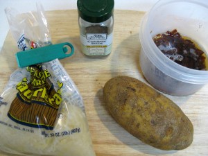 ingredients for baked potatoes with sauerkraut