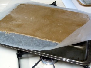 dough on top of baking pan