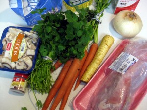 ingredients for making stewed rabbit