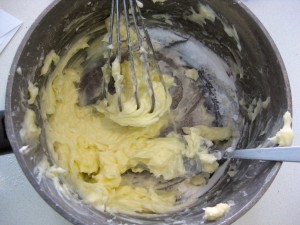 whisking butter for cream