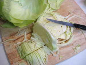 how to chop cabbage