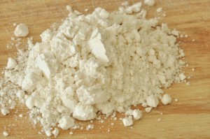 close up of bleached all-purpose white flour