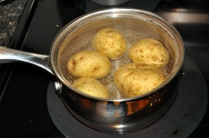 boiling potatoes