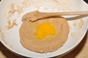 dough for fruit dumpling with egg