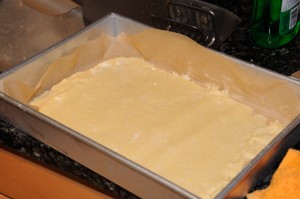 dough in baking pan