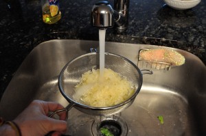 washing saurkraut
