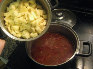 goulash with potatoes added