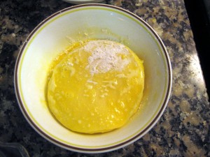 bowl with mixed egg