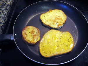 bread frying