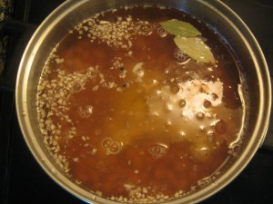 sour bean soup before cooking