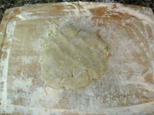 dough on wooden board