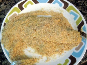 fish coated in bread crumbs