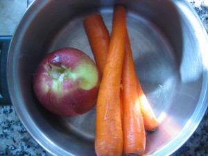 apple and three carrots