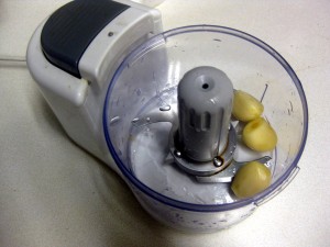 garlic in food processor