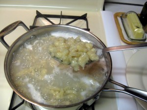 finished Slovak potato dumplings, halusky