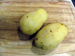 peeled potatoes