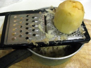 shredding potatoes
