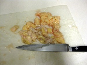 chopped up chicken fat