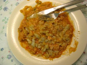 chicken paprikash with potato dumplings (halusky)