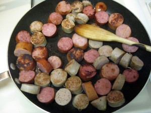 fry sausage