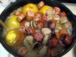 sausages in soup