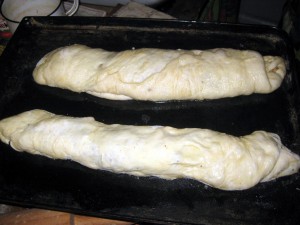 nut and poppy seed roll ready for baking