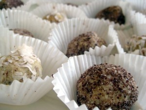 various traditional Christmas rum balls (rumové guľky)