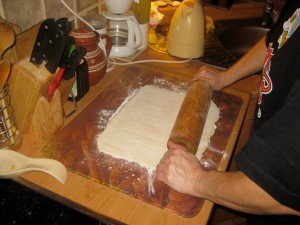 rolled out pastry dough