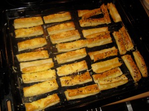 pastry sticks after baking