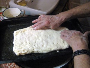 dough on baking pan