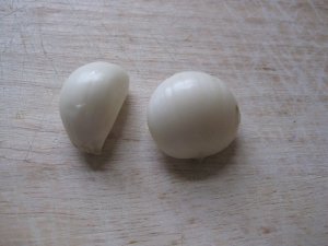 two cloves of garlic