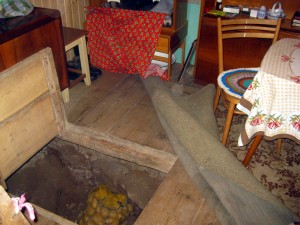 cellar used by partisans to hide from the nazis