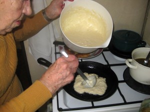 frying pancakes