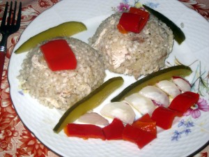 slovak risotto with pickles and sweet peppers