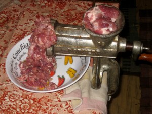 grinding meat