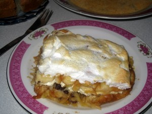 Slovak jablkova zemlovka (apple bread pie)