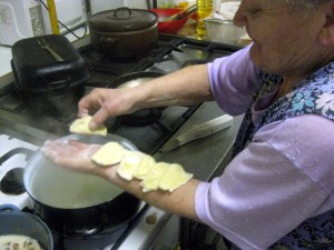 cooking pierogi