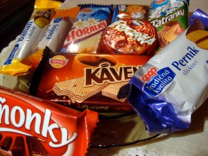 Slovak sweet wafers keksiky: horalky minonky kavenky fidorka tatranky pernik v cokolade banan v cokolade