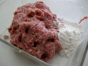 meat mixture ready for making fasirka