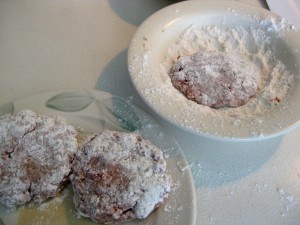 making fasirka fried hamburger patties