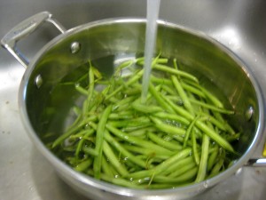 rinsing beans