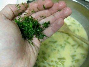 handful of chopped up dill