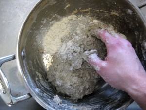 gooey dough resolved by adding flour